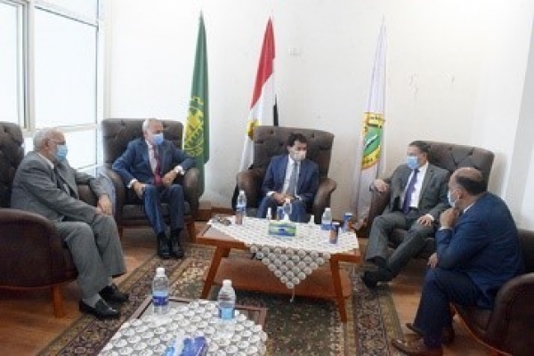 Qalyoubia Governor and BU President receive the Minister of Youth and Sports